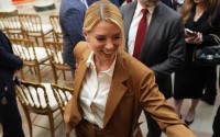Attorney General Pam Bondi departs after President Donald Trump spoke about the Iran war from the Cross Hall of the White House on Wednesday, April 1, 2026, in Washington. 
(Alex Brandon / AP Photo)