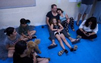 People take shelter as air raid sirens warn of incoming Iranian missiles in Ramat Gan, Israel, Monday, June 8, 2026. 
(Oded Balilty / AP Photo)