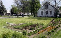 A bioretention garden built to collect rain runoff appears at a home in the Warrendale neighborhood of Detroit on May 16, 2016. 
(Carlos Osorio / AP Photo)

