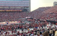 More than 92,000 fans crowded into Memorial Stadium for “Volleyball Day,” setting a new world record for attendance at a women’s athletic event, Aug. 30, 2023. 
(Paul Hammel / Nebraska Examiner)