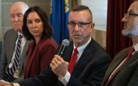 CEO Steve Corsi of the Nebraska Department of Health and Human Services at an inaugural public roundtable of Nebraska Gov. Jim Pillen’s cabinet, April 20, 2026. 
(Zach Wendling / Nebraska Examiner)
