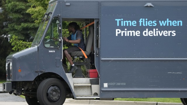 An Amazon truck makes deliveries in Wheeling, Ill., Thursday, May 16, 2024.
(Nam Y. Huh / AP Photo)