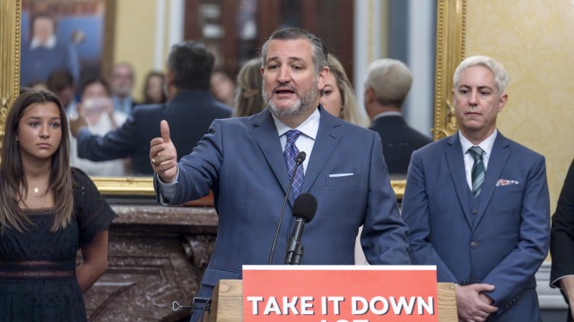 Sen. Ted Cruz, R-Texas, speaks about a bill to help protect victims of deepfakes and revenge porn, at the Capitol in Washington, Tuesday, June 18, 2024. 
(J. Scott Applewhite / AP Photo)
