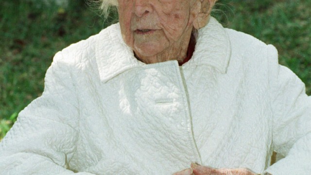Marjory Stoneman Douglas, grand old dame of the Everglades, shown at her 102nd birthday in 1992, died in Miami, Fla., Thursday, May 14, 1998, at the age of 108.  In 1947, she helped lead the successful push to have nearly 1.6 million acres designated as Everglades National Park. 
(Lynne Sladky / AP Photo)