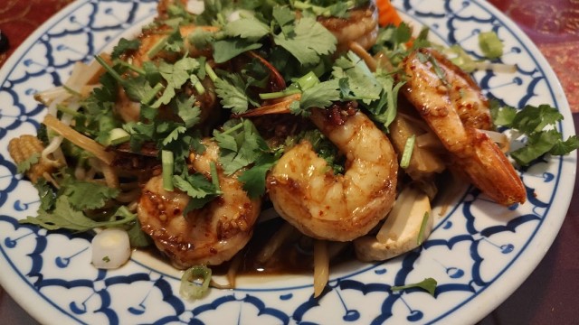 The Garlic Shrimp and side of rice: “The picture does not do the massive size of the shrimp justice. They did justice to my stomach though. What does that mean? Go eat some! Haha!”
(Austin Petak / The Daily Record)